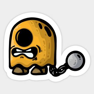 yellow ghost prisoner Sticker